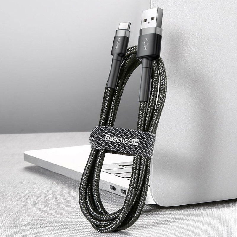 Дата кабель Baseus Cafule USB to Type-C Cable 3A (1m) (CATKLF-B) Херсон - изображение 9