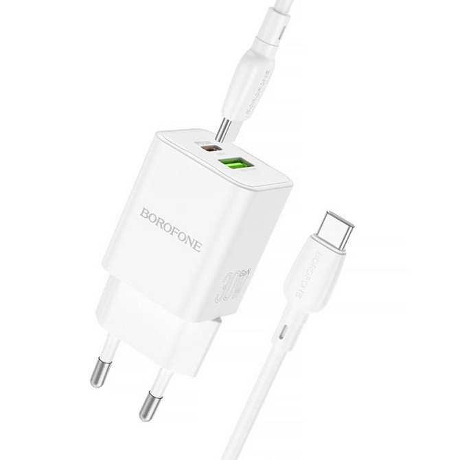 СЗУ Borofone BN14 Royal PD30W+QC3.0 (1USB-A/1C) + кабель Type-C to Type-C Херсон - изображение 2