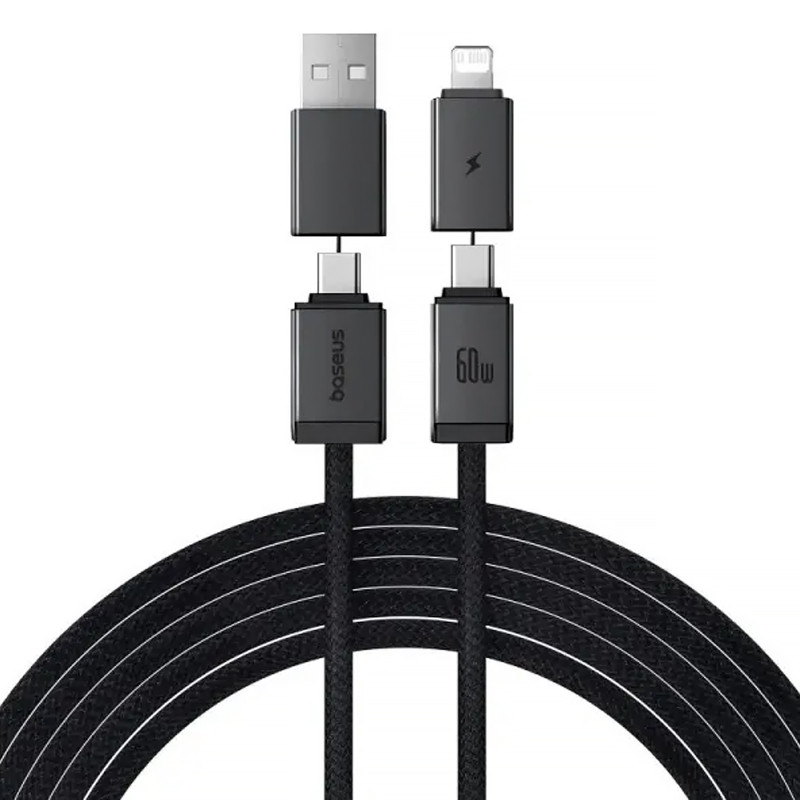 Дата кабель Baseus Versatile Two-for-Two USB/Type-C to Type-C/Lightning 60W (1m) (CB000162) Херсон - зображення 1