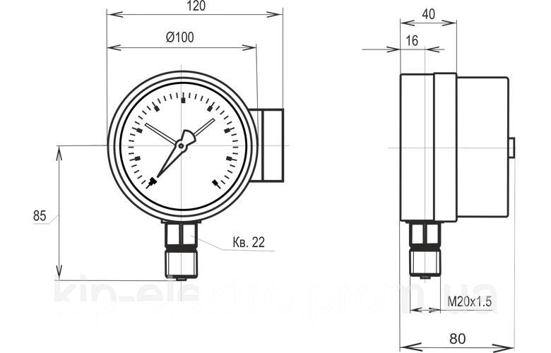 Манометр электроконтактный МТ-3С от 0 до 16 МПа (160 кгс/см2) - аналог ДМ2010СгУ2, ДМ2010-У2, ДМ2010 Киев - изображение 4