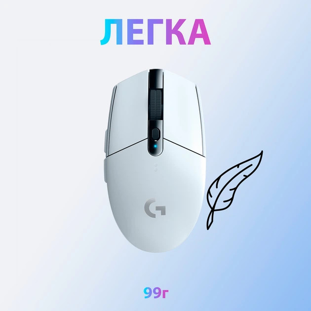 Мышь компьютерная безпроводная Logitech G305 Lightspeed White L910-005291 белая Київ - зображення 5
