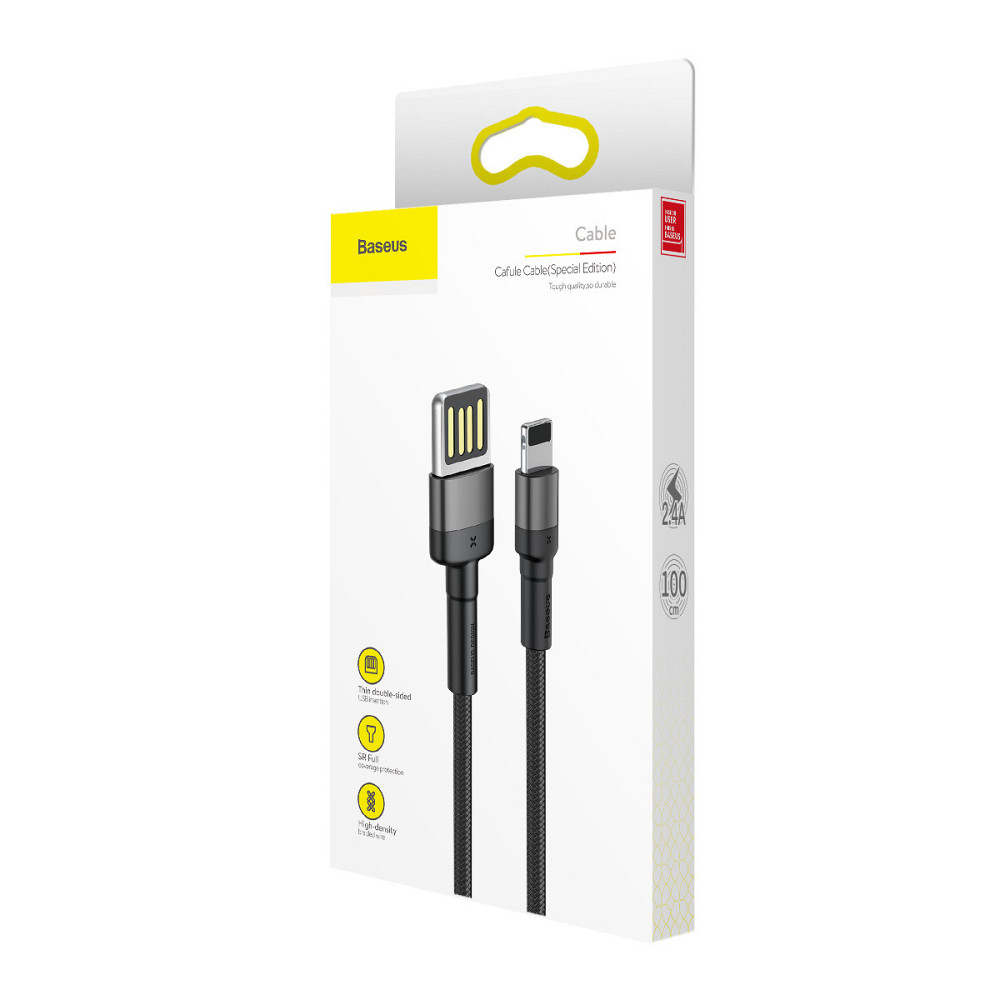 Дата кабель Baseus Cafule Lightning Cable Special Edition 2.4A (1m) (CALKLF-G) Херсон - изображение 5