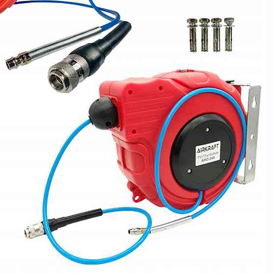 Шланг воздушный для компрессора на катушке 5x8мм, 15м быстросъемный AIRKRAFT AHC-34A Харьков