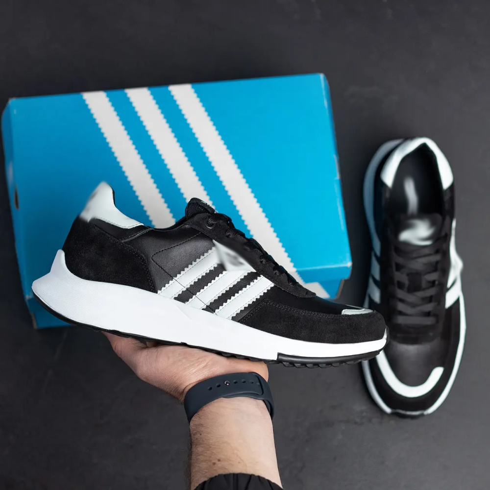 Мужские кожаные кроссовки Retropy Black Київ - зображення 9