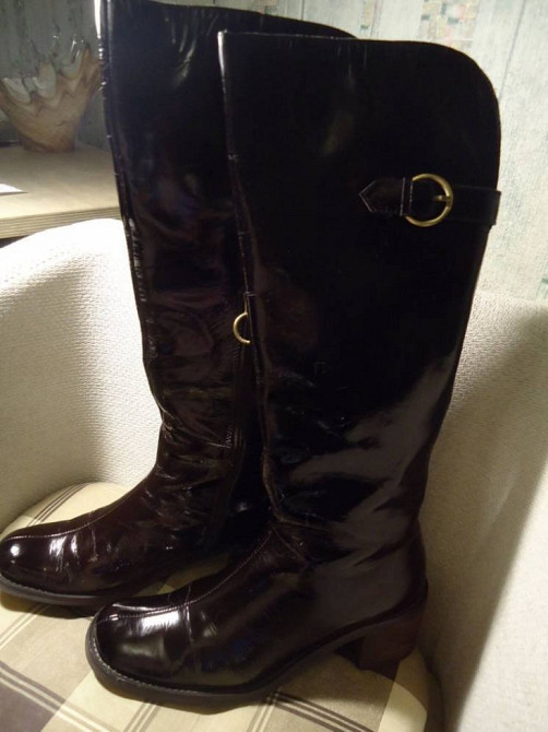 Сапоги кожаные кожа-лак новые р. 39 весна /осень Київ - зображення 1