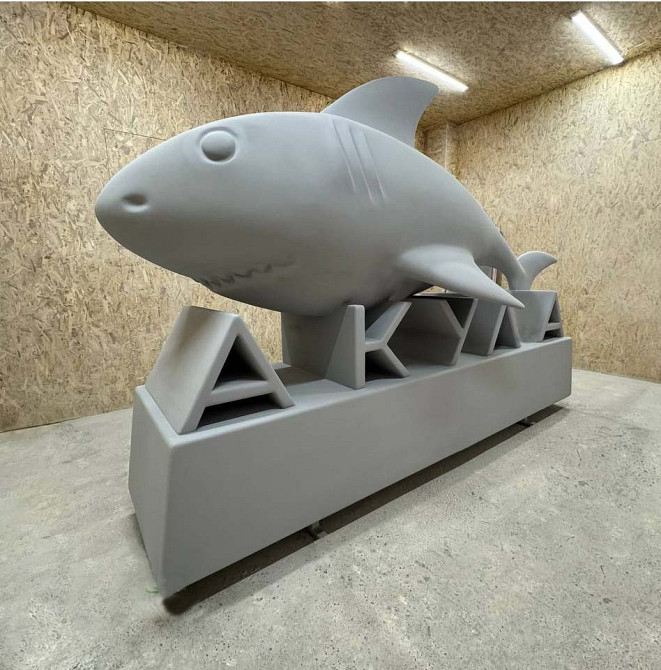 Виготовлення об’ємних рекламних логотипів і артоб’єктів для бізнесу логотип у формі акули Киев - изображение 2