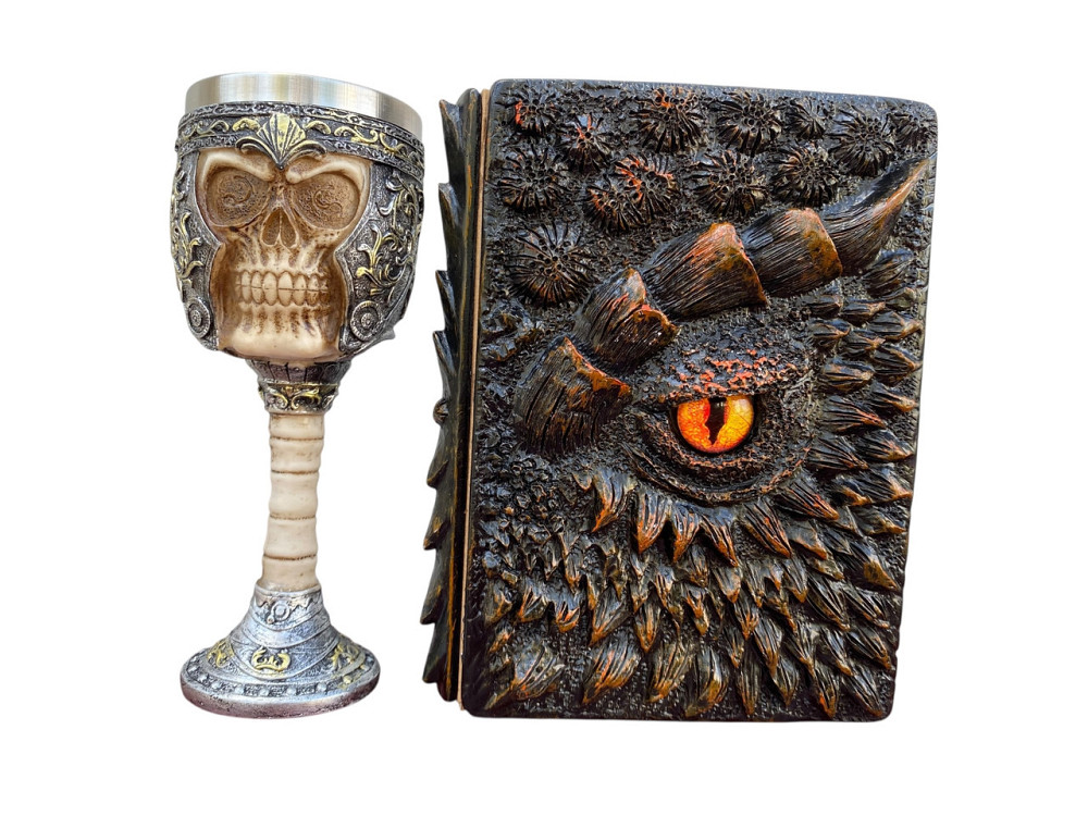 Подарочный набор Бокал 3 Череп в Шлеме и Блокнот 3 «Жар Сердца Дракона» Київ - зображення 1