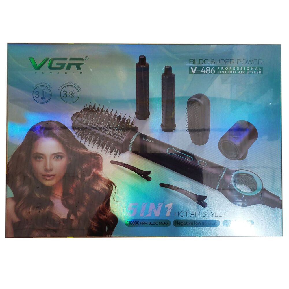 Фен-стайлер VGR V-486 1400 Вт черный с зеленым Київ - зображення 3