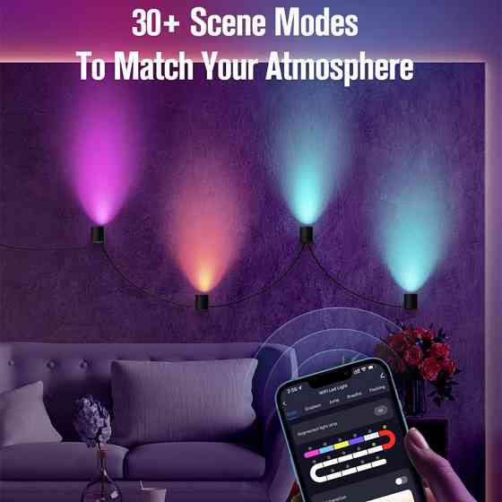 Настенная LED лампа RGB Intelligent wall lamp 6 pcs with Bluetooth European plug with app Херсон