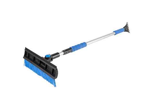 Щетка для снега автомобильная MASTERTOOL со скребком 100 мм и водосгоном алюминиевая телескопическая Харків