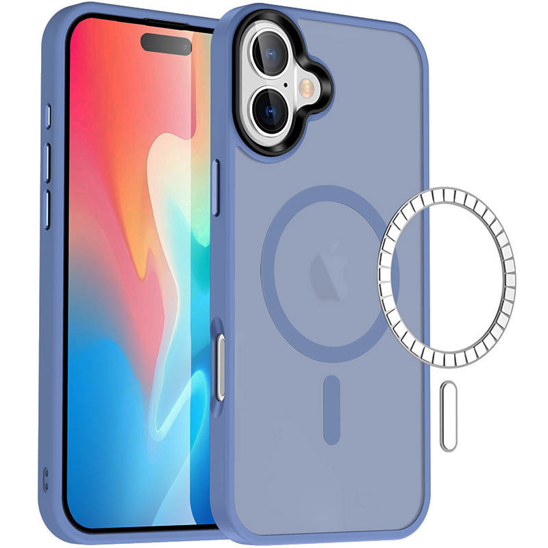 TPU+PC чехол Metal Buttons with MagSafe Colorful для Apple iPhone 16 (6.1") Херсон - изображение 2