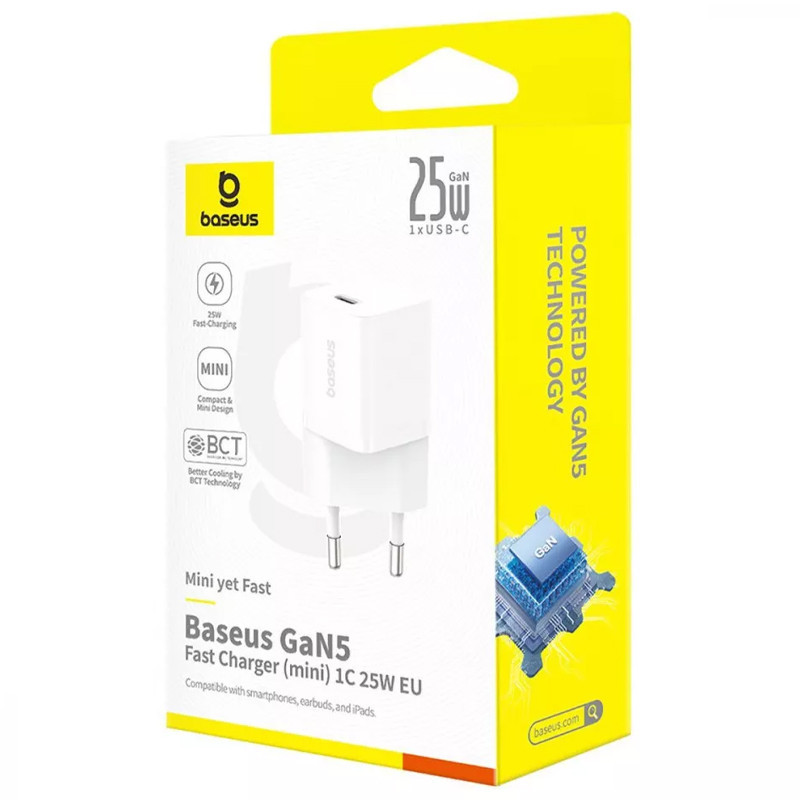 СЗУ Baseus GaN5 Fast Charger (mini) PD25W (1USB-C) (P10110909213-00) Херсон - зображення 9