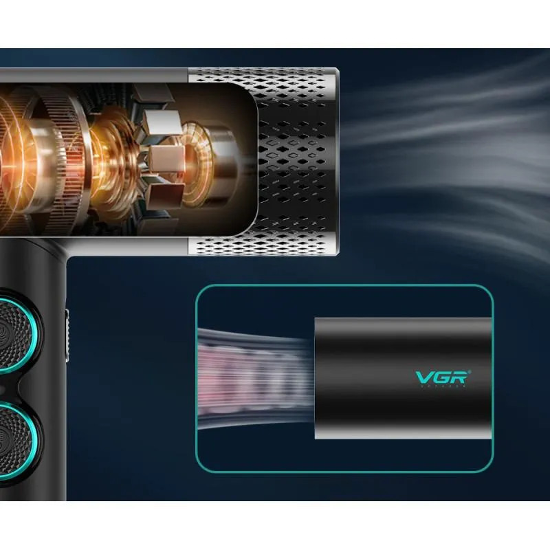Фен VGR V-401 BLACK 1900 Вт черный Київ - зображення 2