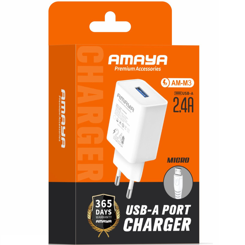 СЗУ Amaya C3 2.4A (1USB-A) + кабель USB to Type-C Херсон - изображение 2