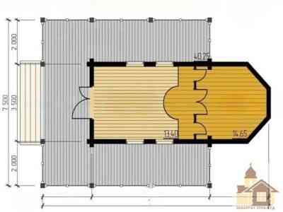 Дерев’яна церква з оциліндрованих колод під ключ Одеса