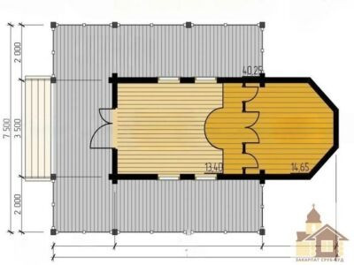 Дерев’яна церква з оциліндрованих колод під ключ Одеса - зображення 3