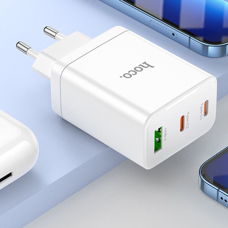СЗУ Hoco N33 Start PD35W (1USB-A/2C) + кабель Type-C to Lightning Херсон - изображение 8