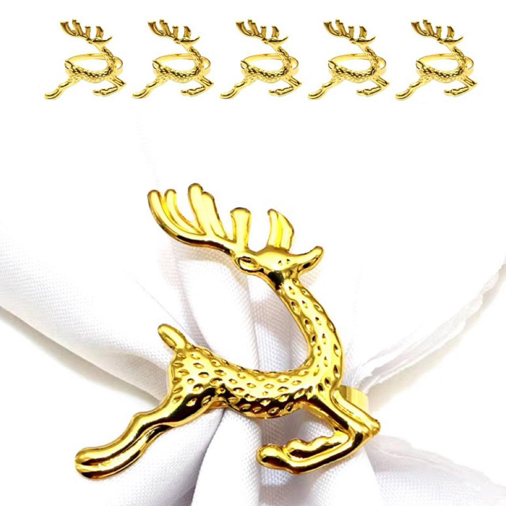 Набор колец для салфеток Олени 6 шт золотые MV011 Одеса - зображення 2