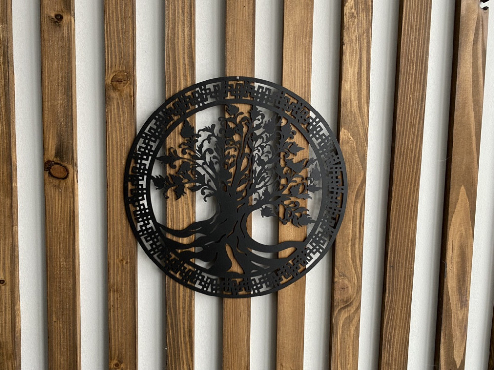 Настенный декор панно картина лофт из металла Дерево жизни 30х30см Киев - изображение 2