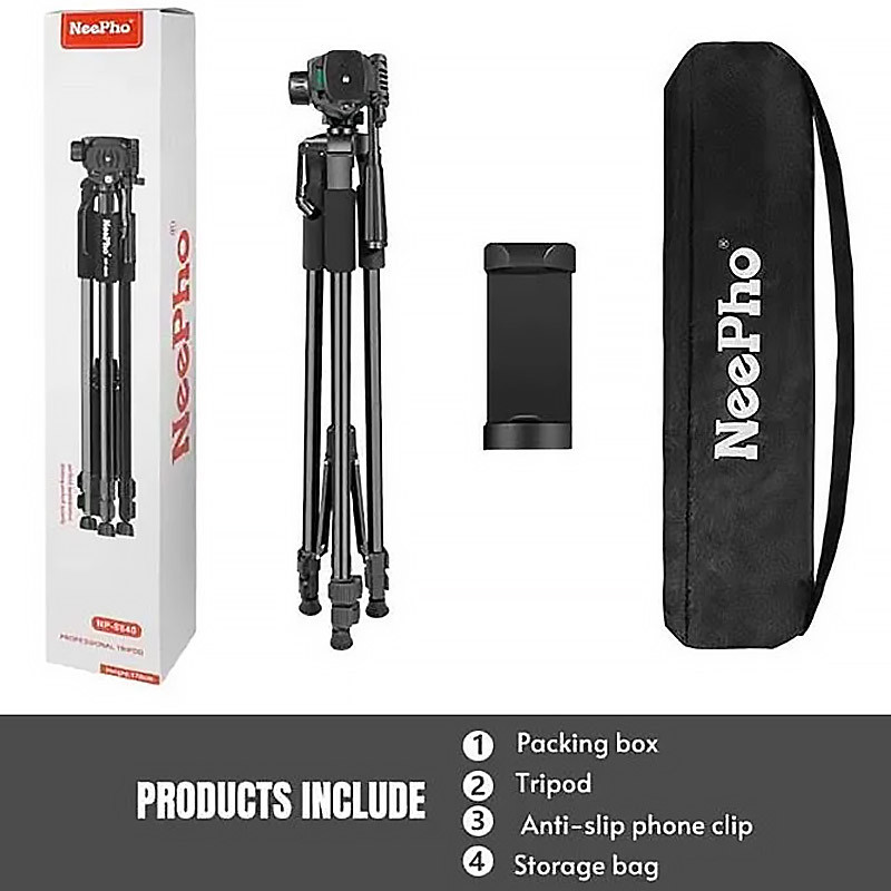 Штатив NeePho NP-8840 для съемки 66-170см с разборным держателем в чехле Херсон - зображення 6