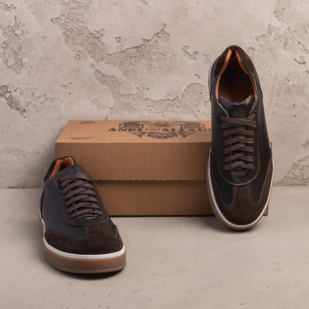 Мужские кожаные кроссовки Classic Brown Київ - зображення 7