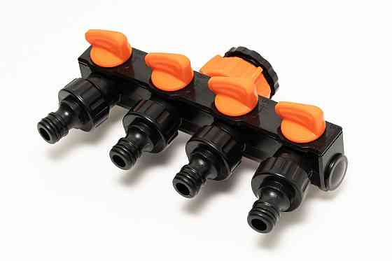 Распределитель четырехканальный MASTERTOOL с регулировочными вентилями ¾" - 1" ВР 92-9380 Харків