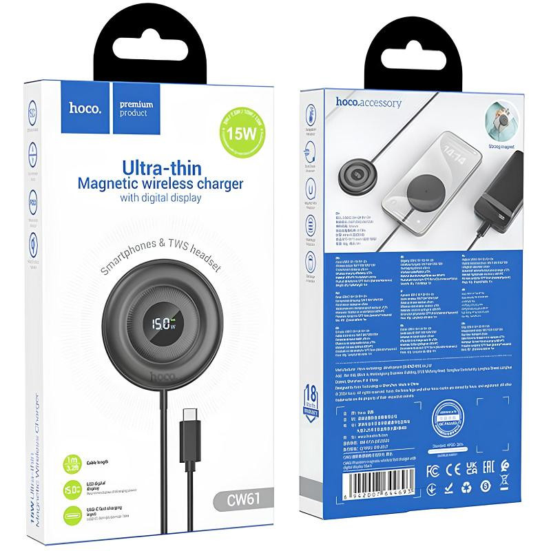БЗУ Hoco CW61 Phantom magnetic with digital display Херсон - зображення 5