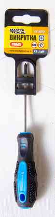 Отвёртка крестовая магнитная MASTERTOOL PH0х75 мм ручка с TPR покрытием 48-5075 Харків