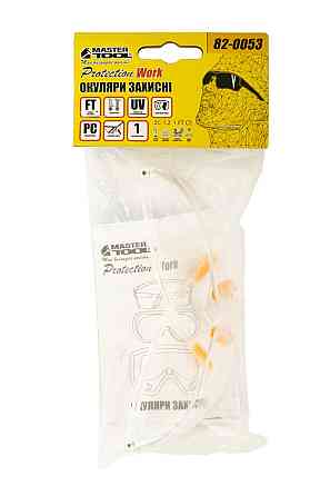 Очки открытые MASTERTOOL ВИЗИОН мягкий носоупор противоскользящие дужки l-класс прозрачные 82-0053 Харків