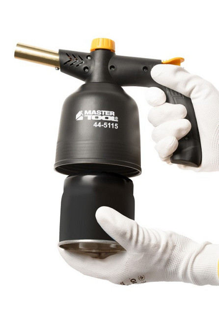 Лампа газовая паяльная MASTERTOOL пьезоподжиг/вращение 360° Ø 20.2 мм/1300°С 1.7 кВт 123 г/час 44-51 Харків - зображення 7