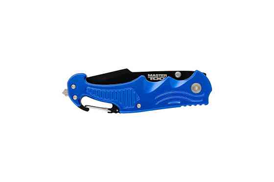 Нож складной MASTERTOOL "DAMASK" 204х33х12 мм черное нержавеющее лезвие алюминиевая рукоятка с караб Харків