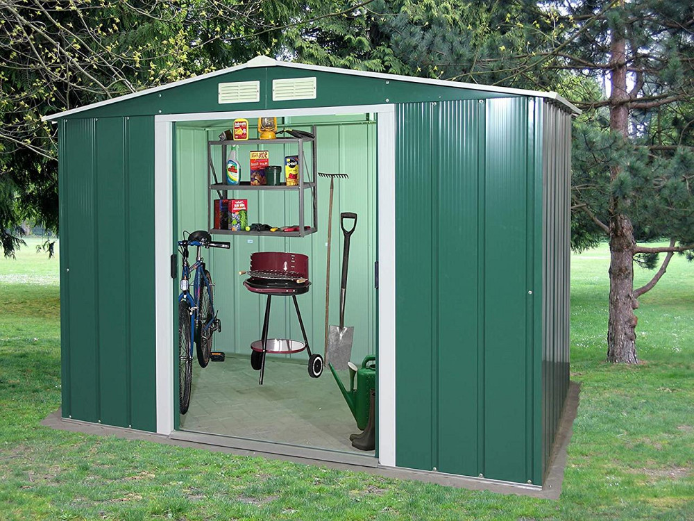 Сарай металлический ECO 262x182x191 см зеленый с белым Київ - зображення 3