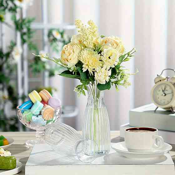 Вазы декоративные прозрачные Leeseph 17 см пластиковые, набор 4 шт Одесса