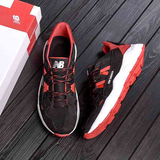 Мужские летние кроссовки сетка New Balance Black Red Киев