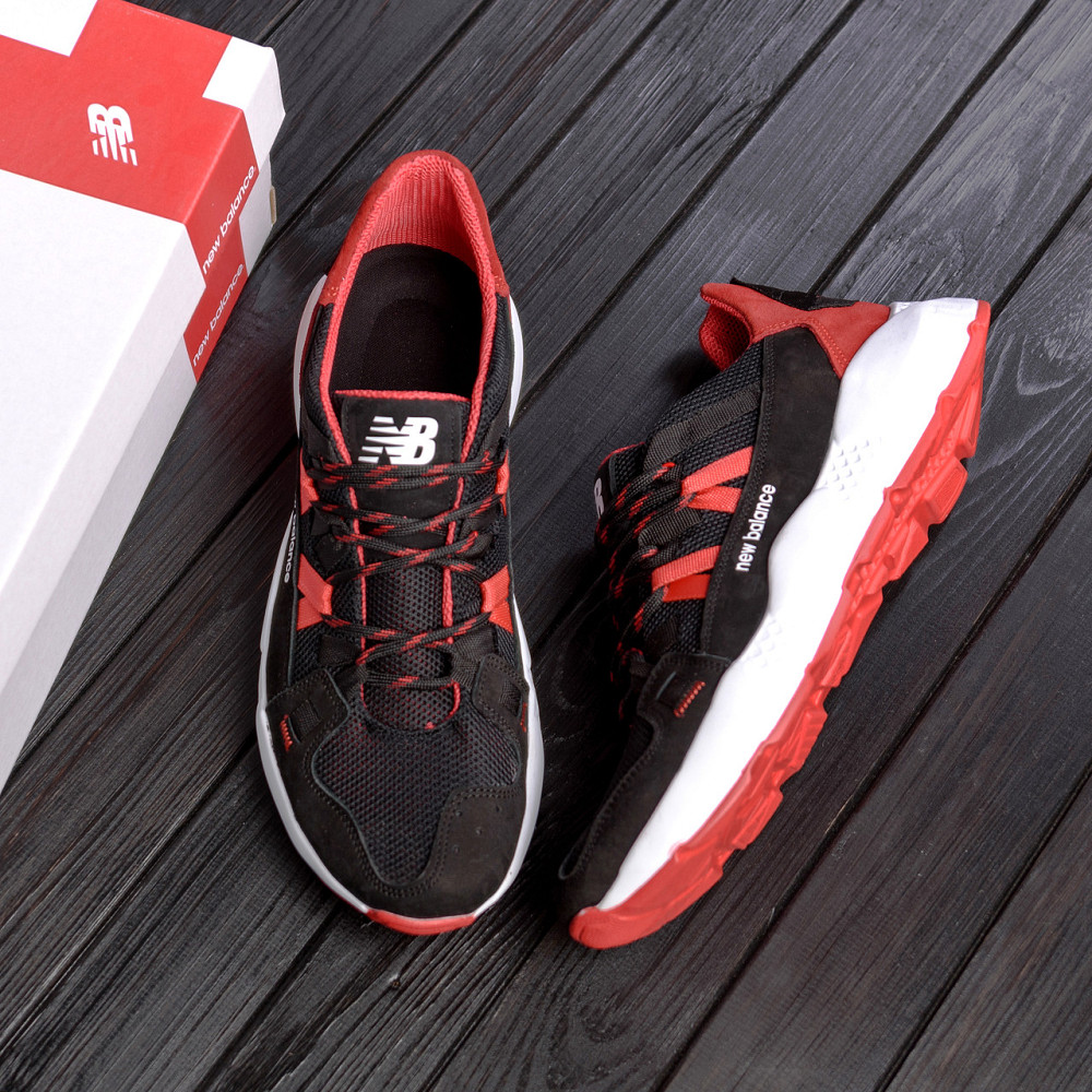Мужские летние кроссовки сетка New Balance Black Red Киев - изображение 5