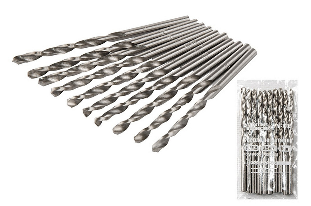 Сверло для металла MASTERTOOL HSS 3.5х70 мм WHITE 10-1035 Харків - зображення 1