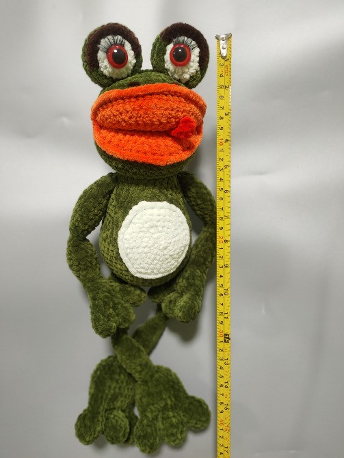 В'язана м'яка іграшка Жабка Квакушка 45 см ручна робота Нововолынск - изображение 2