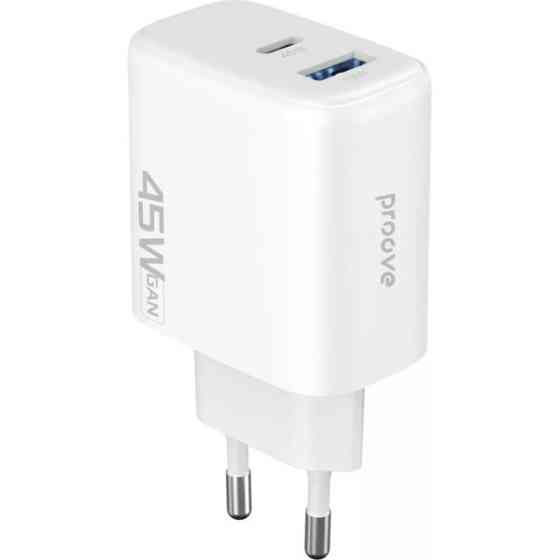 Мережевий зарядний пристрій Proove Silicone Power 2 45W (Type-C + USB) White (WCSP24110002) Харків