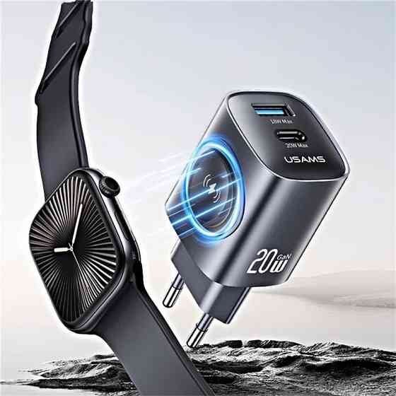 Уценка СЗУ Usams US-CC293 T67 Multifunctional iWatch Charger 20W (1USB-A/1C) Херсон