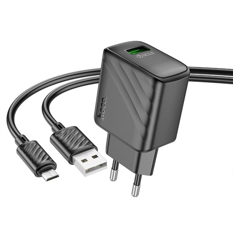 СЗУ Hoco CS21A Rich QC3.0 18W (1USB-A) + кабель USB to MicroUSB Херсон - изображение 3