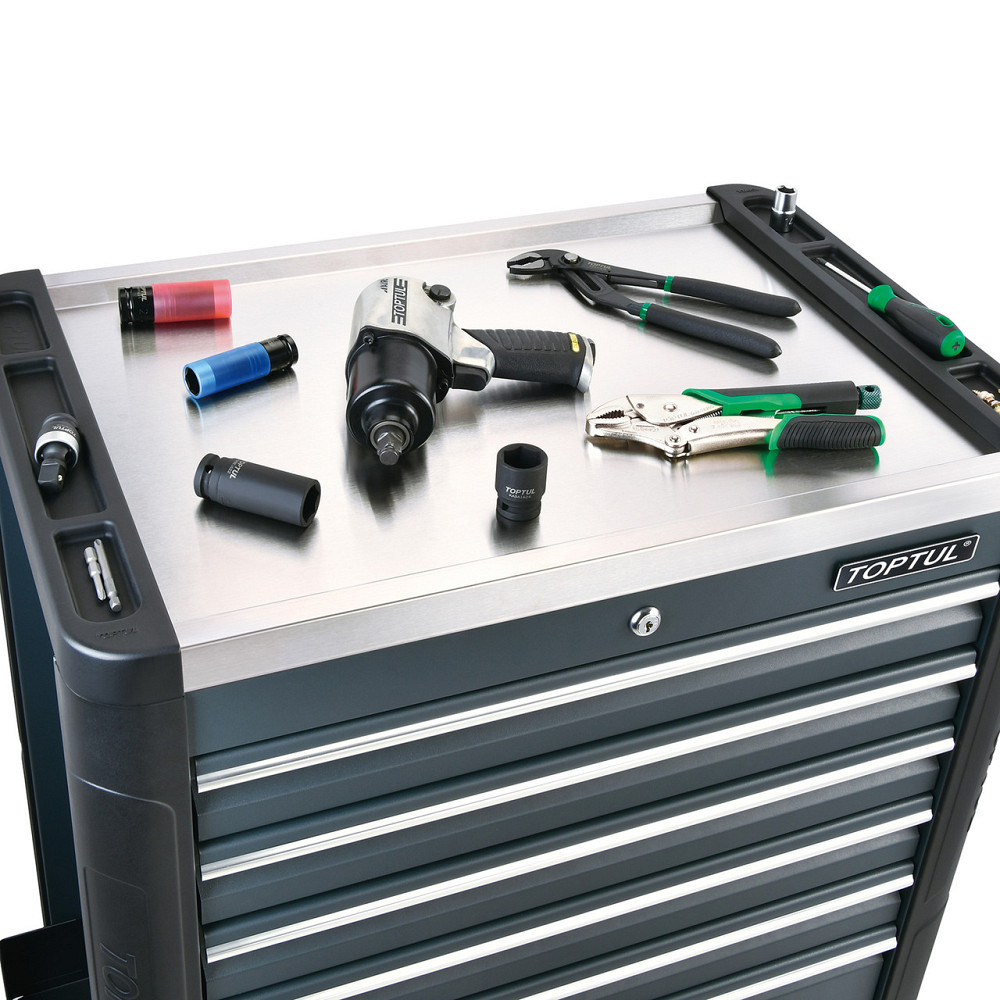 Тележка с инструментом (BUMPER SERIES) 7 секций 340ед. серый TOPTUL GE-34029 Харків - зображення 3