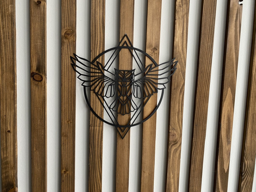 Настенный декор панно картина лофт из металла Сова Киев - изображение 2