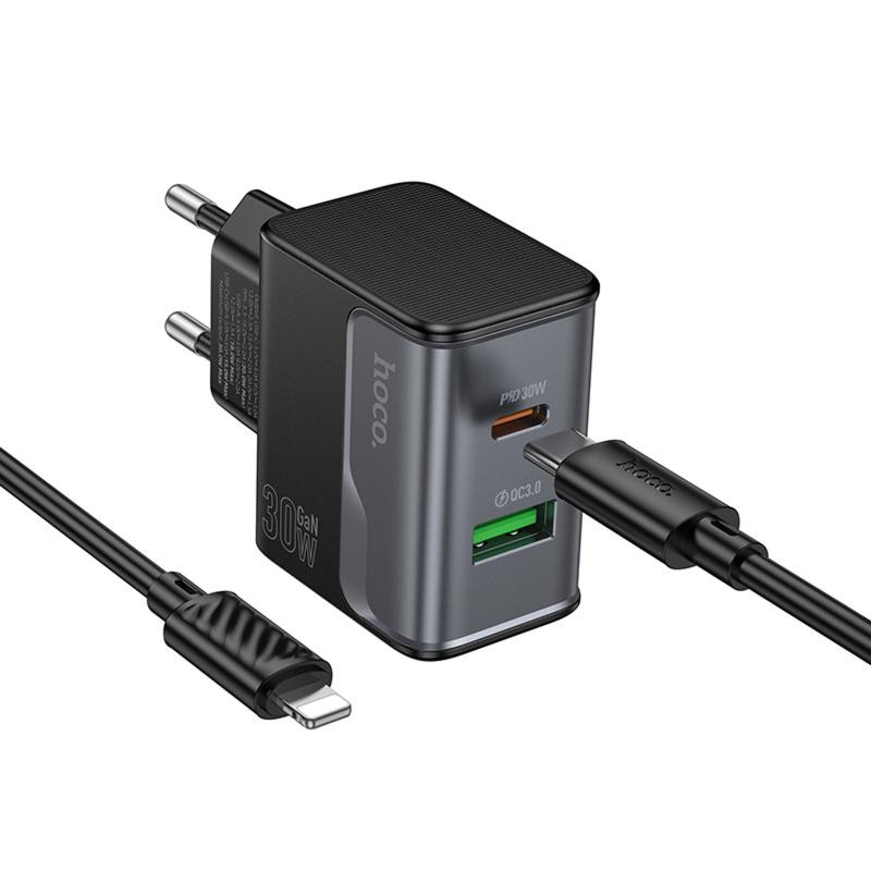 СЗУ Hoco CS73A Star Speed PD30W+QC3.0 (1USB-A/1C) + кабель Type-C to Lightning Херсон - изображение 2