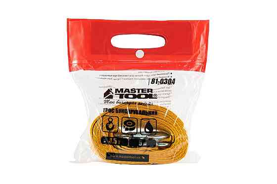 Трос буксировочный MASTERTOOL 4.5 т 5 м 60 мм полиэстер 81-0304 Харків