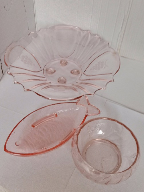 вазы фруктовницы Германия 50-х гг \розалиновое стекло\ Днепр - изображение 1