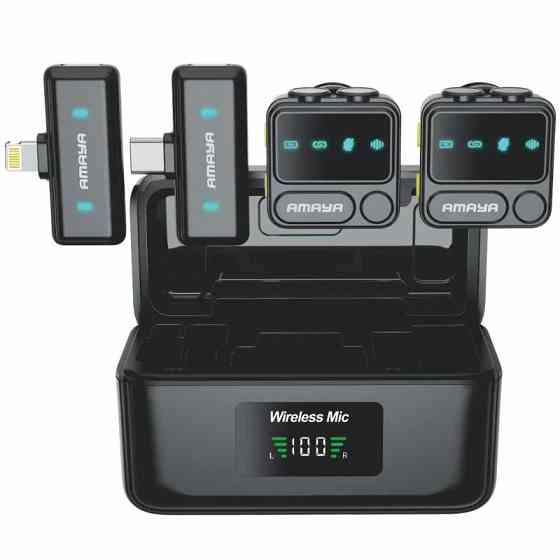 Петличный беспроводной микрофон Amaya ANC100 dual-mic 2in1 (Lightning/Type-C) Херсон