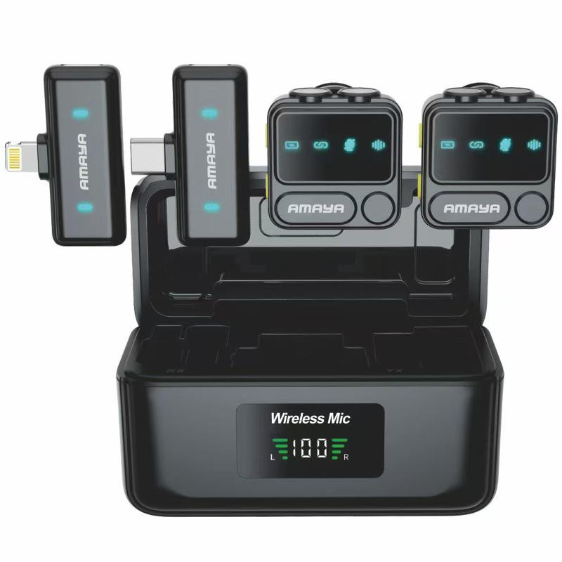 Петличный беспроводной микрофон Amaya ANC100 dual-mic 2in1 (Lightning/Type-C) Херсон - изображение 1