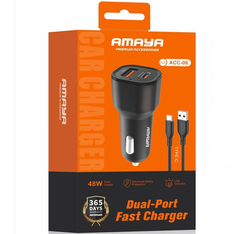 АЗУ Amaya ACC-06 PD30W+QC3.0 total 48W (1USB-A/1C) + кабель USB to Type-C Херсон - зображення 2