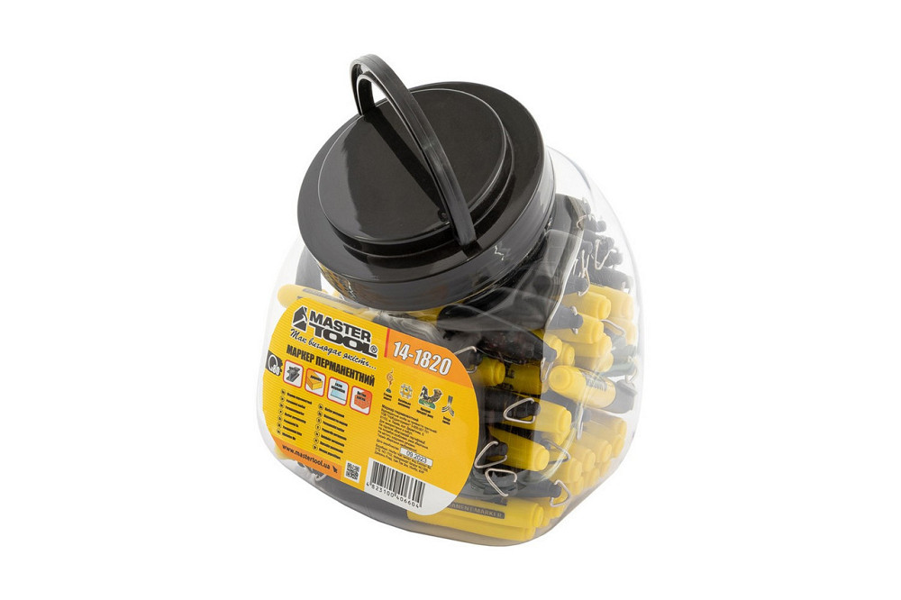 Маркер перманентный MASTERTOOL набор 80шт черный 14-1820 Харків - зображення 1