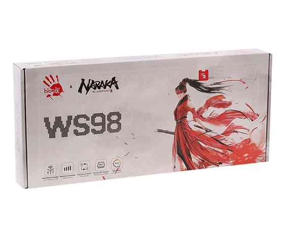 Клавиатура компьютерная безпроводная Bloody WS98(Naraka) красная с белым Киев